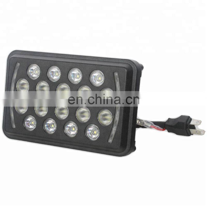54w 4x6 inch high low beam truck led headlight with angel eye LED6422