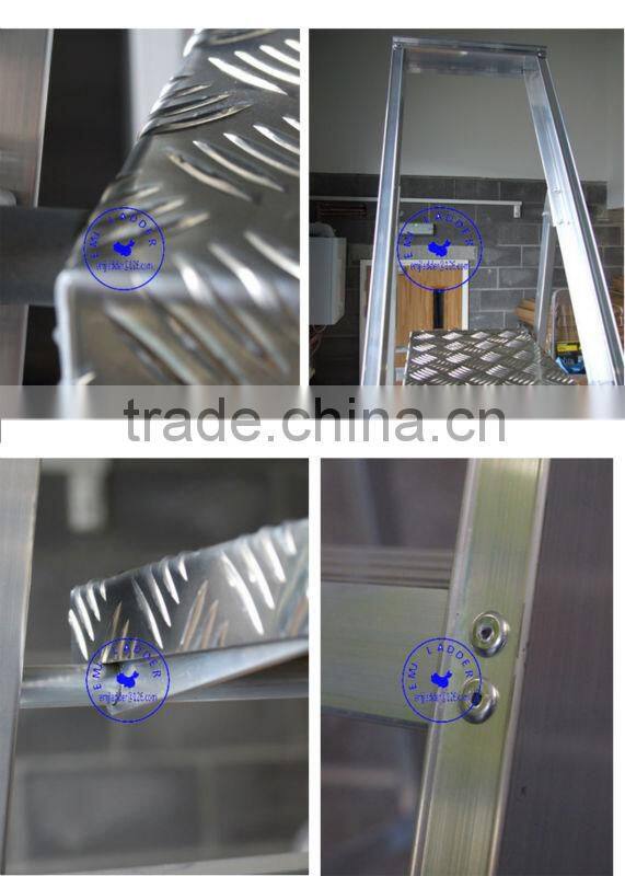 8 step Aluminium Platform Step Ladders BS2037 Class1