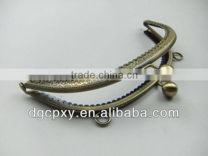 vintage pattern sewing metal purse frame with two loop kiss clasp patchwork bag purse