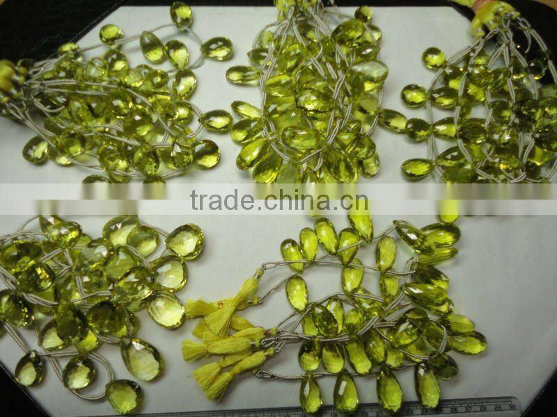 Black Rutile quartz Briolette Beads drops Strand