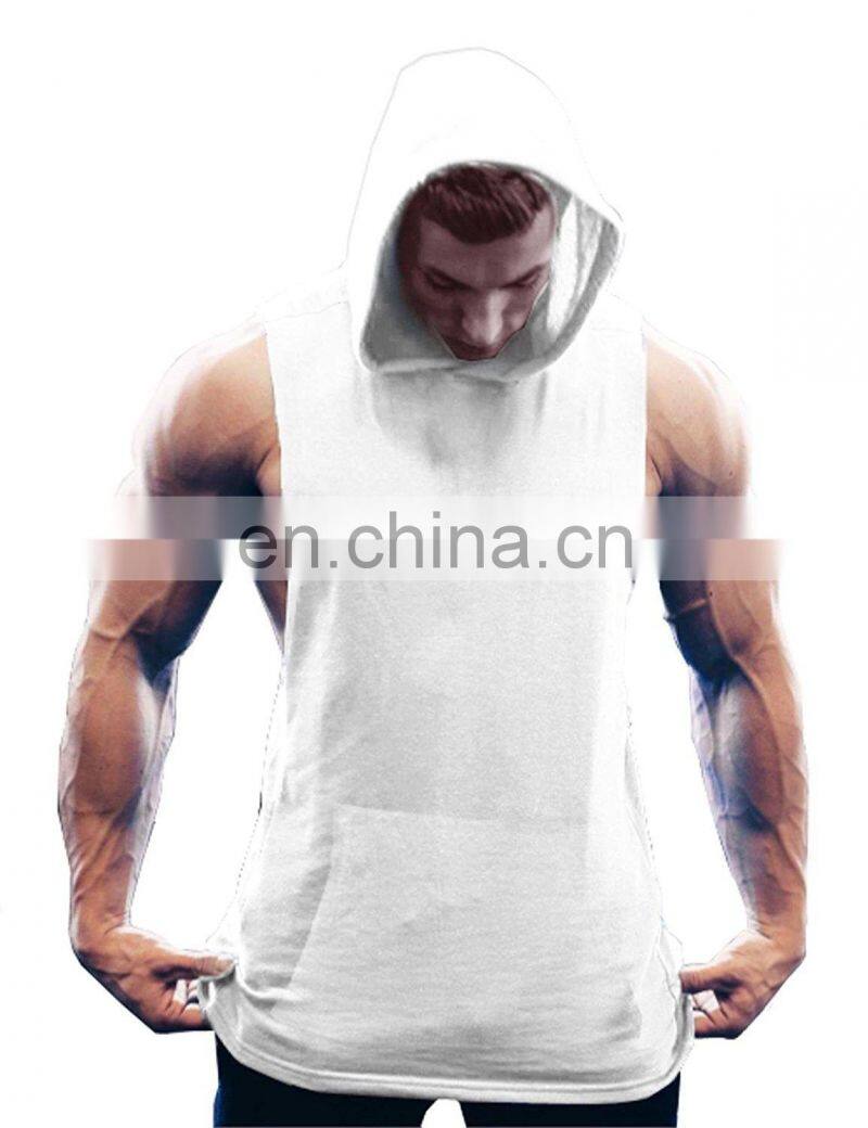 Custom gym tank top tank top with hood stringer tank top men singlet