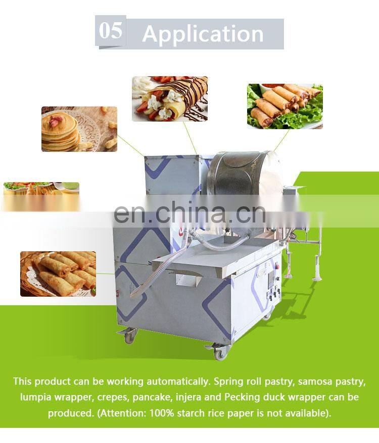 New Automatic Electric Lumpia Pastry Sheet Making Spring Egg Roll Wrapper Maker Injera Forming Machine