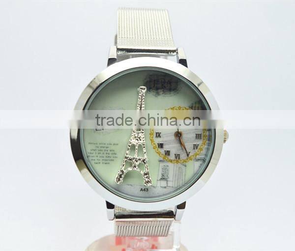 Eiffel Tower image ladies wrist watches quartz watches