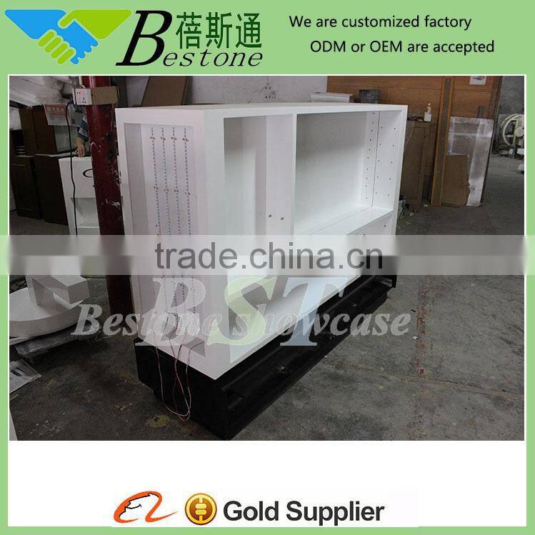 wooden display stand sunglass kiosk for mall store decoration