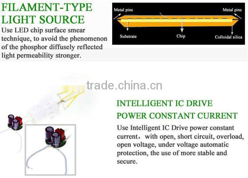 E27 4w G45 LED Filament Bulb Warm White 360degree Lighting Clear Glass