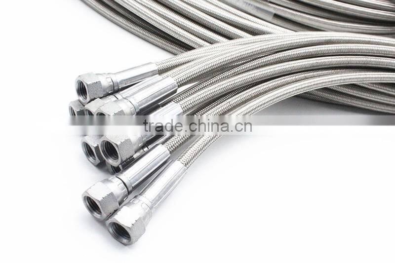 1/4" Stainless Braided PTFE Hose 304 JIC