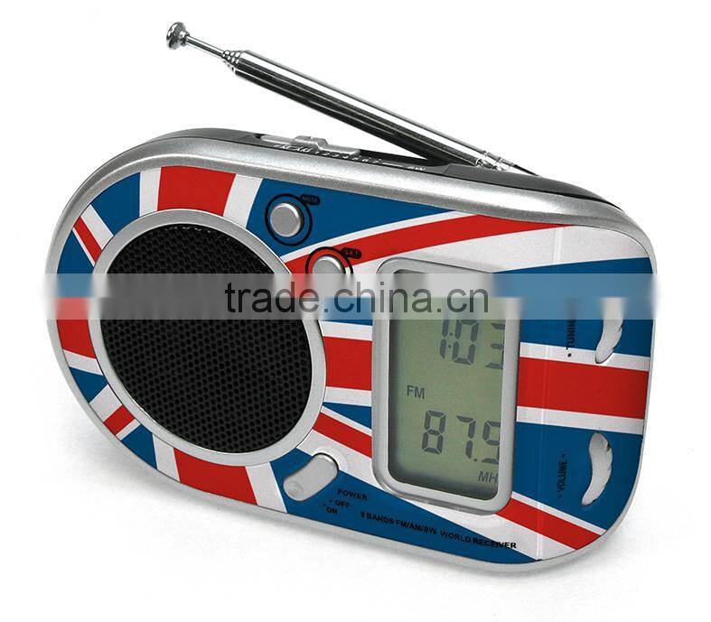 Unique Deluxe UK Flag Multiband AM FM SW Personal Portable Radio