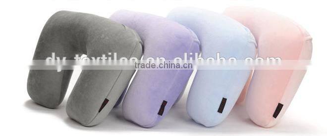 High quality colorful soft U shape inflatable travel neck pillow