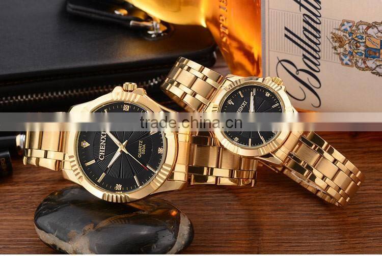2016 best popular Full Gold plate Luxury Chenxi brand Watches