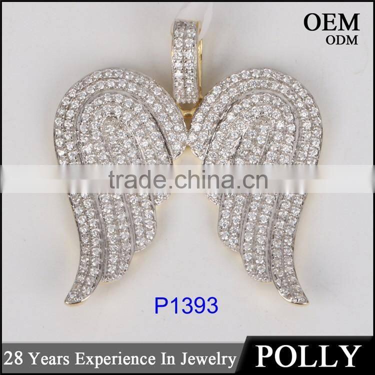 Christian angel wing 925 silver pendant necklace wholesale