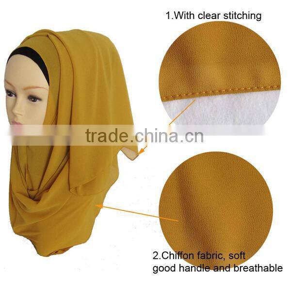 Wholesale Fashion Muslim Women Plain Chiffon Hijab