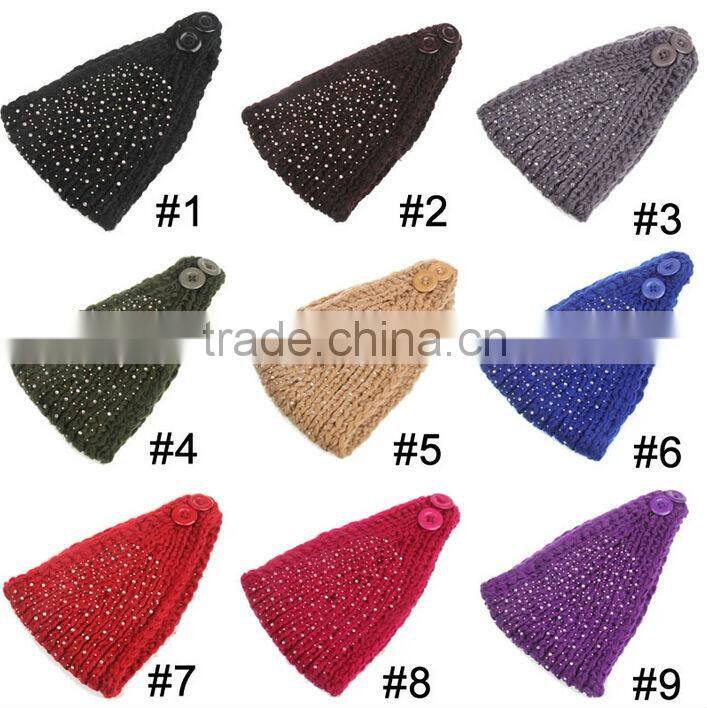 Crystal Stone Crochet Girl Hair Headband