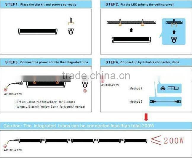 6ft 45W cooler door V shape led tube light Integrated led freezer light