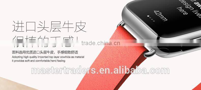 Original Rock 38MM Buckle Genuine Leather Watch Band Wrist Strap With 12 Holes For Apple Watch MT-3510