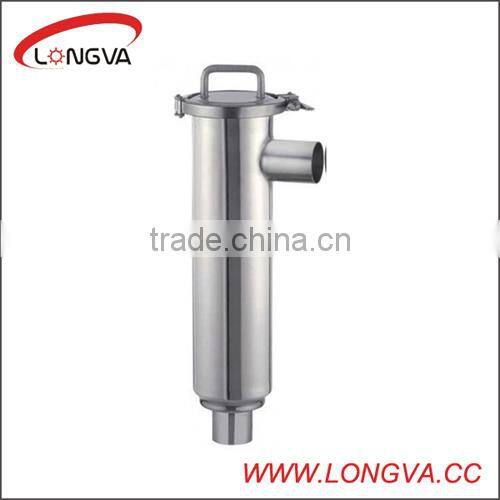 sanitary stainless welded angle type strainer