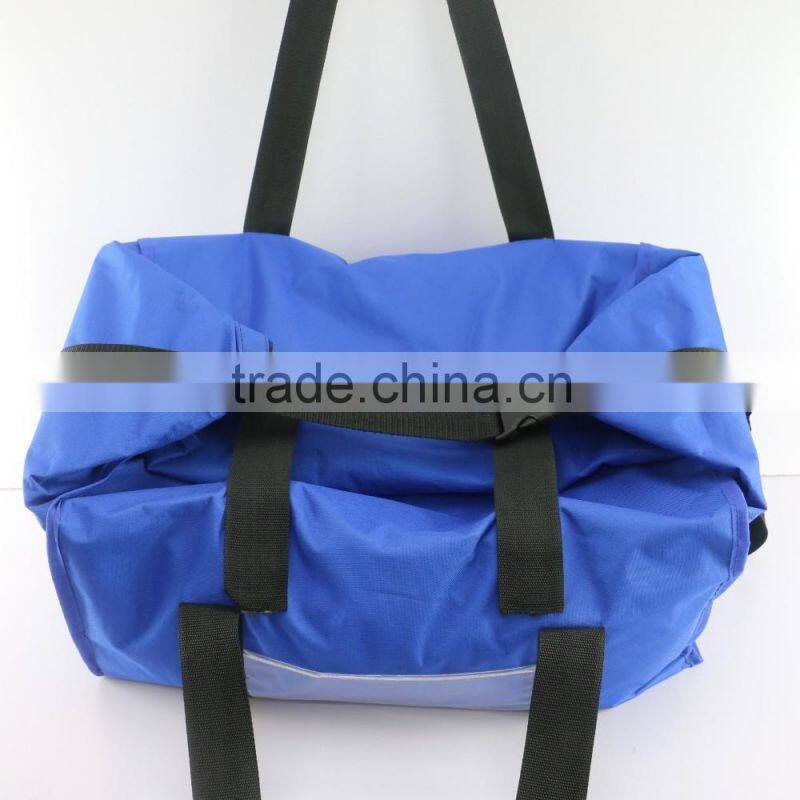 Blue color Shoulder bag Lunch PVC Bag Insulated Cooler Ice Bag Hand make