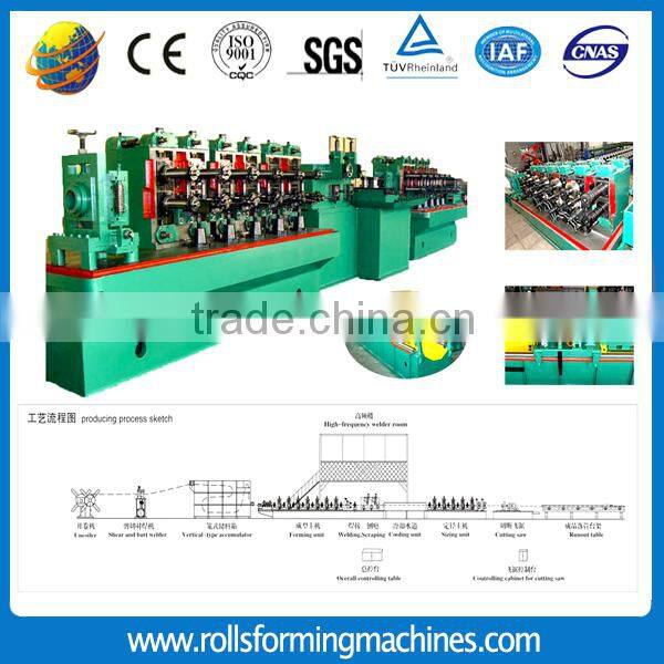 Tube manufacturing machine for carbon steel pipe within thickness 0.4 to 5mm