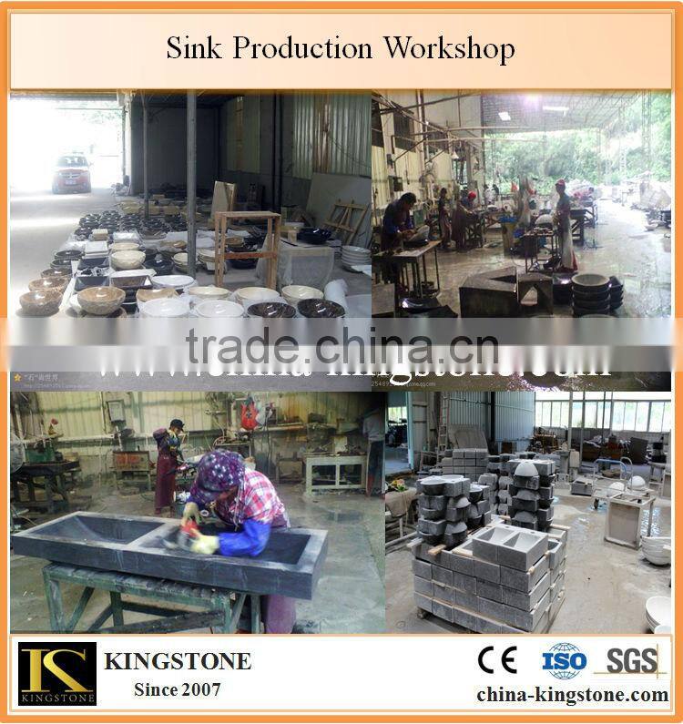 KSS097 Beige Marble Stone Bathroom Corner sink