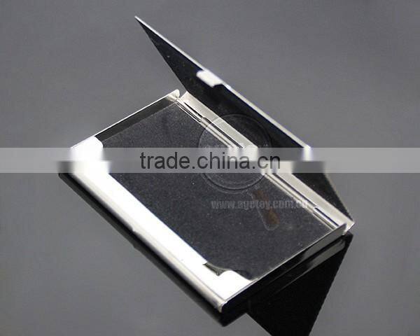 New Arrival High-Grade Name ID Card Box Organizer Lines Emboss Oval Metal Business Card Case Stainless Steel Card Holder