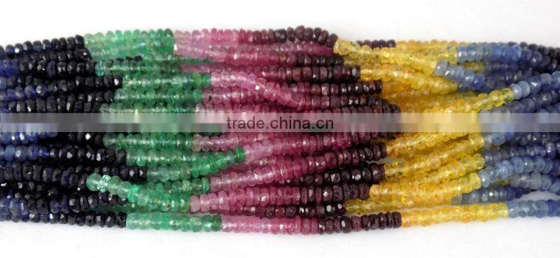 1 Strands Natural Multi Spinel Micro Faceted Rondelle Gemstone 3-3.5mm Loose Beads,Necklace Making Gemstone 12.5" Long