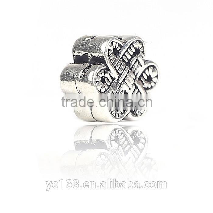 Yiwu Direct Happy Longlife Lock Shaped Thai Silver Charms Beads For Jewelry Making Supplies