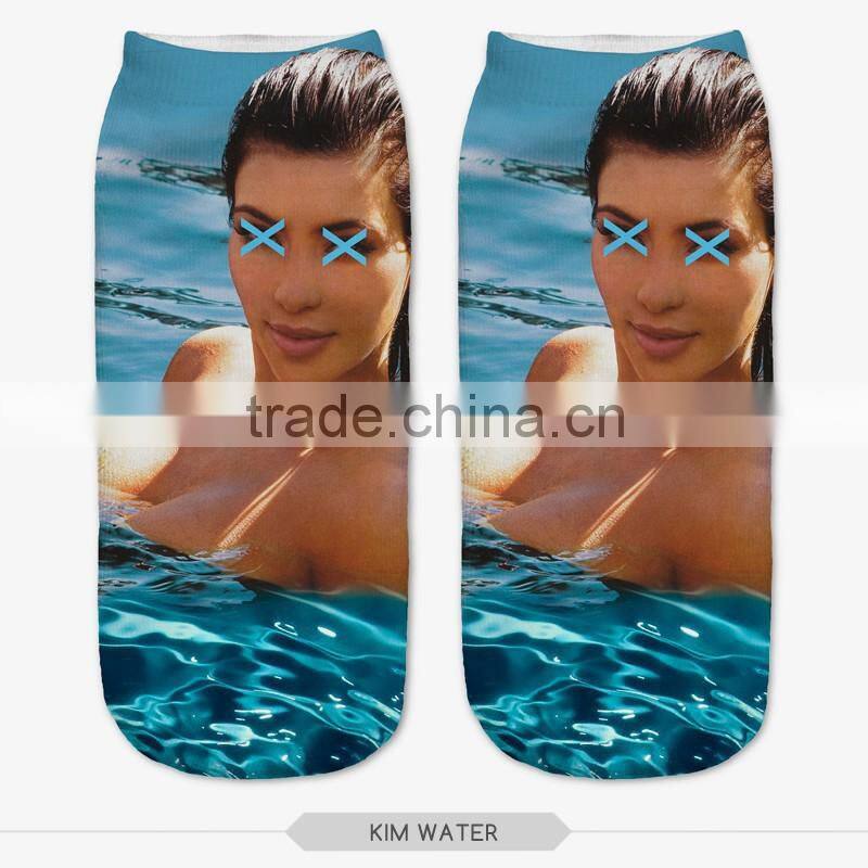 fashion teenagers footwear high quality 3d digital full print colorful ankle socks sports unisex custom hot sale stretch spandex