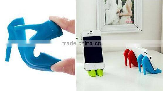 Charming silicone high-heel shoe mobile phone holder