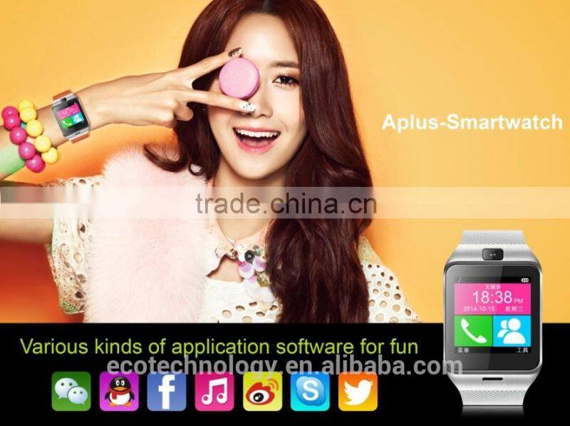 APLUS Cheapest Smart bluetooth watch GV18 with NFC camera wristWatch SIM card Smartwatch for iPhone6 Samsung Android Phone watch