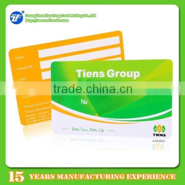 Customize PVC plastic business vip card with blank signature