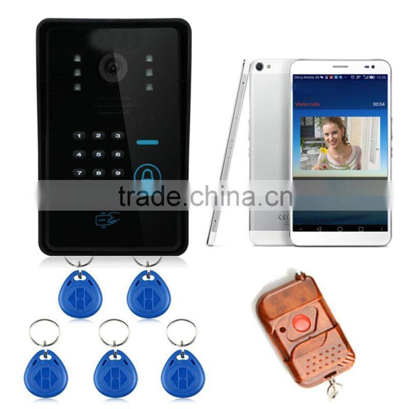 WIFI wireless 720P video door phone video intercom doorbell peer hole camera for Android IOS phone APP remote video view