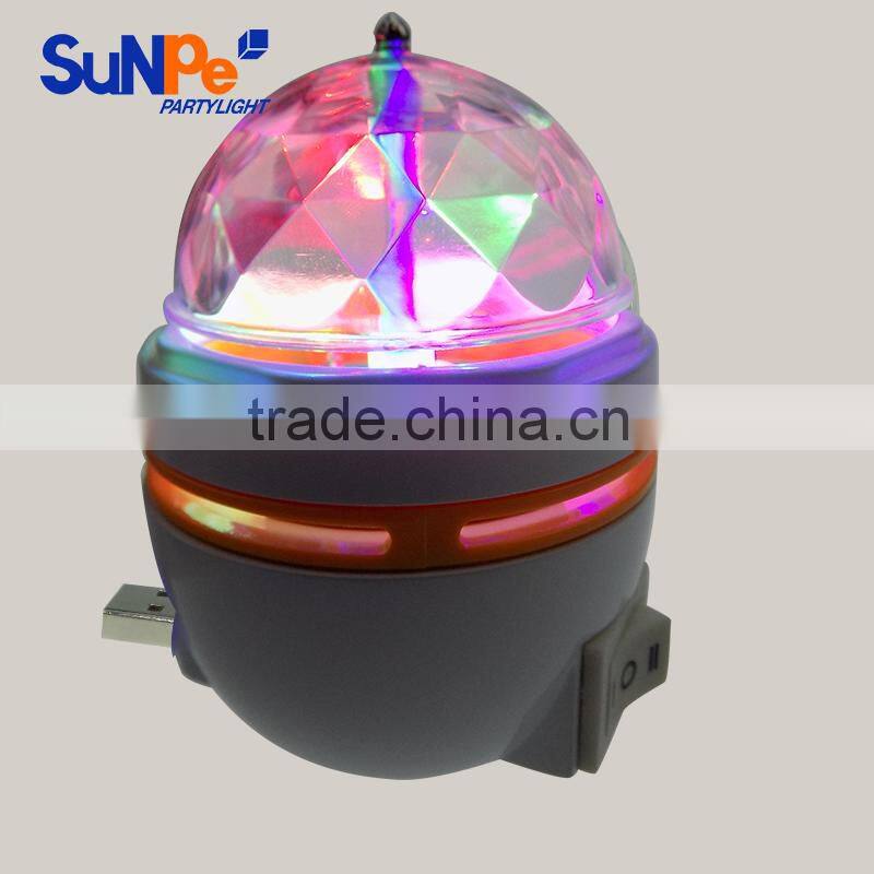 Colorful Rotating Head Disco Holiday Bulb Lamp USB Night Light