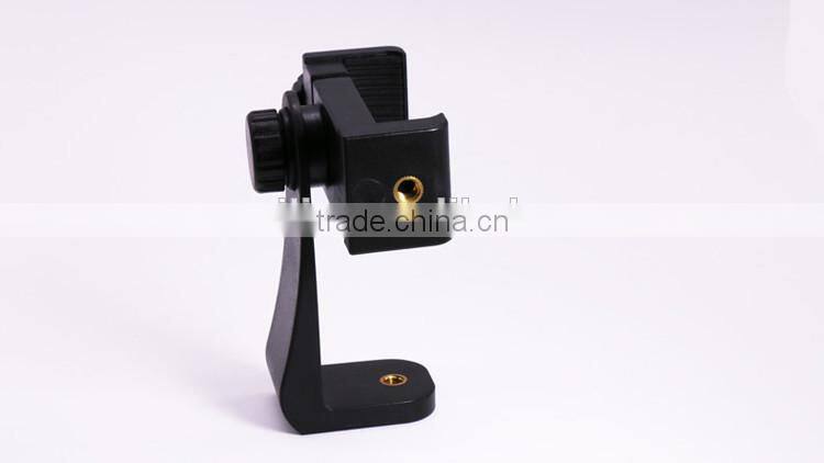 360 degree rotating cellphone Tripod Adapter Monopod Mount Holder with dual 1/4"-20 screw hole for small and big smartphone