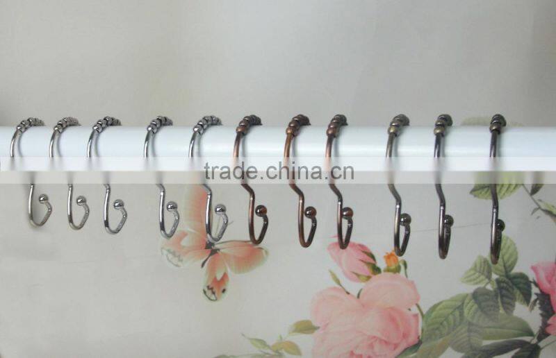 100% metal shower curtain hooks/304 stainless steel curtain hooks