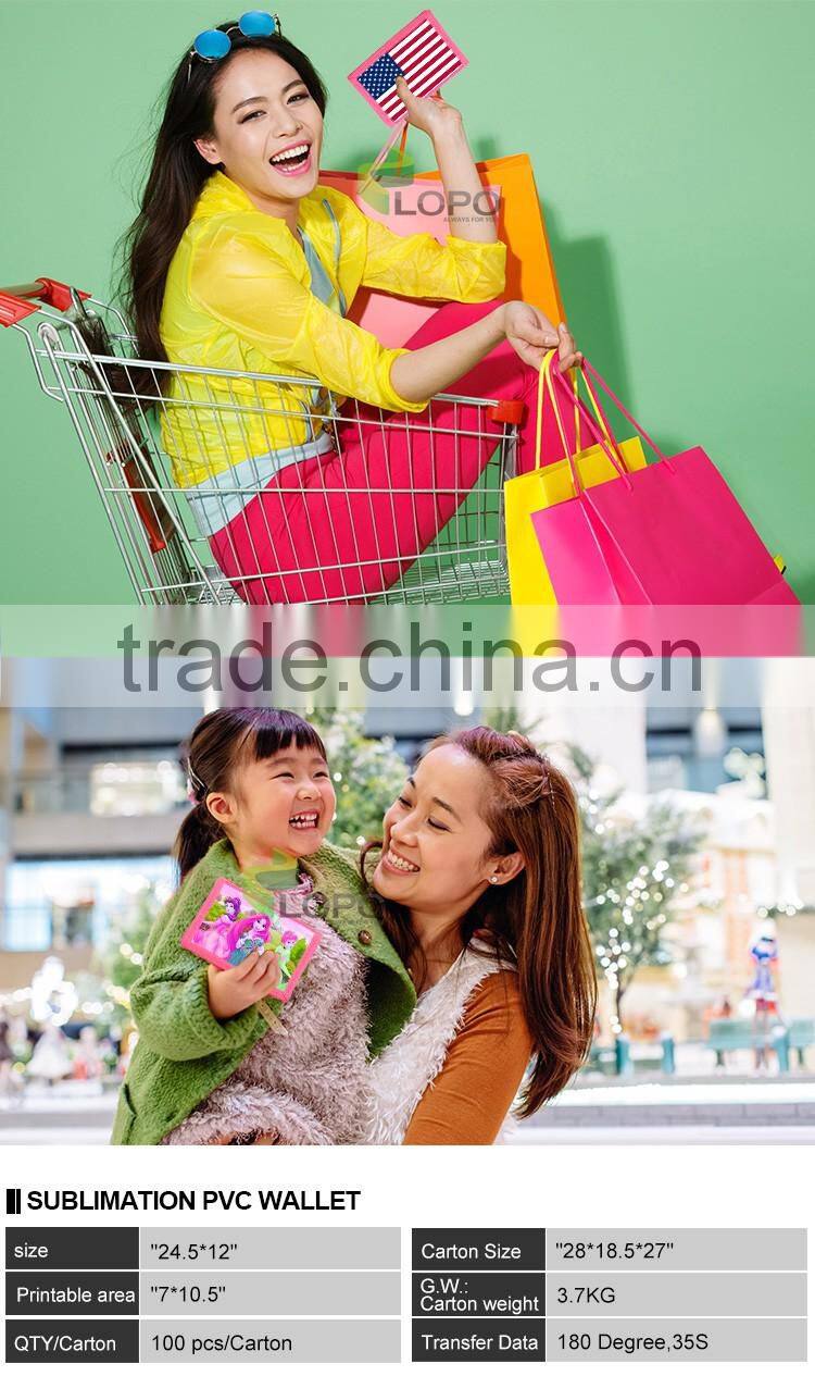 Factory Wholesale Sublimation Newest style eco-friendly PVC Wallet purse for woman