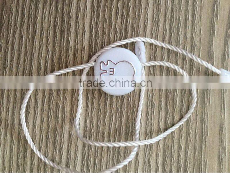 Custom elastic string tags,yellow common clothing plastic string