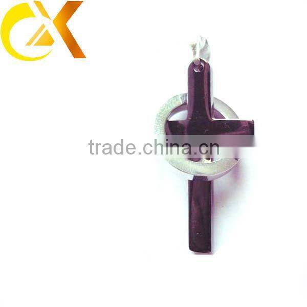 custom charm Stainless Steel Jewelry cross pendants with ring for jewelry making