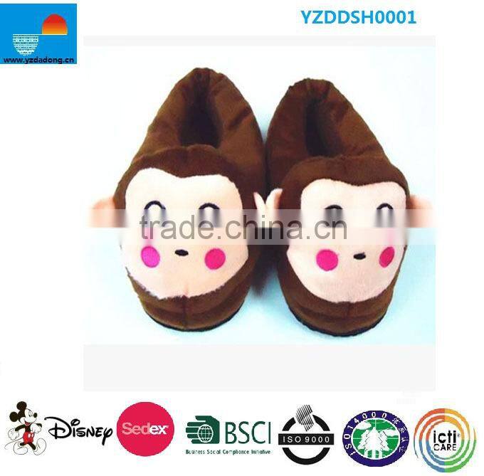 cute animal slippers for women and child in bedroom