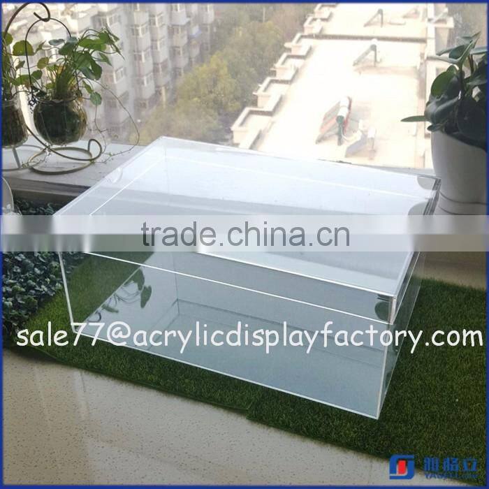 Transparent acrylic shoe box wholesale plexiglas shoes display box custom perspex shoe case display stand