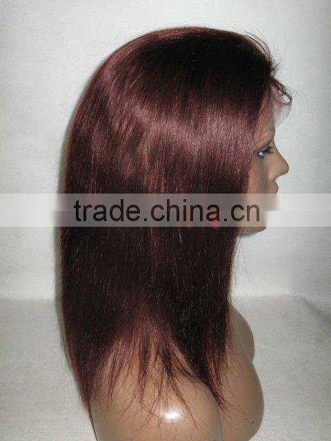 Instock real human hair 99J lace front wig