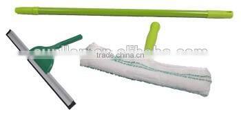 Colourful Plastic Shower Glass Wiper Telescopic Pole Cleaning Window Squeegee with Cotton Cloth