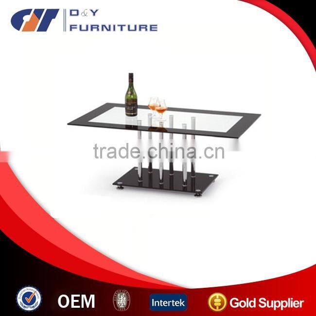Stainless steel & Tempered Glass Coffee Table For Sale