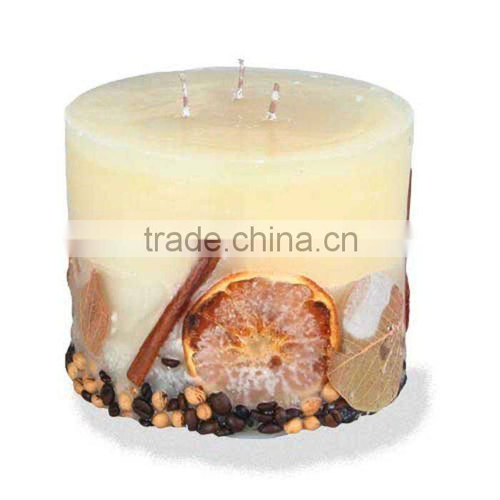 Handmade Romantic Candle Coated with Dried Fruits