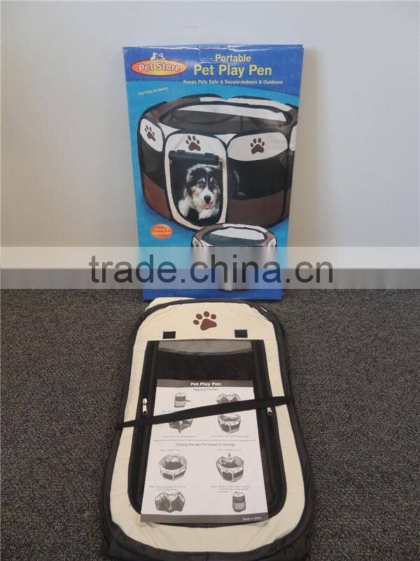 PAW printing Pet Playpen Dog Cat Soft Crate Cage Tent Travel Puppy Portable Exercise