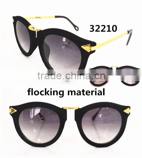 2015 the newest and popular sunglass with flocking materials