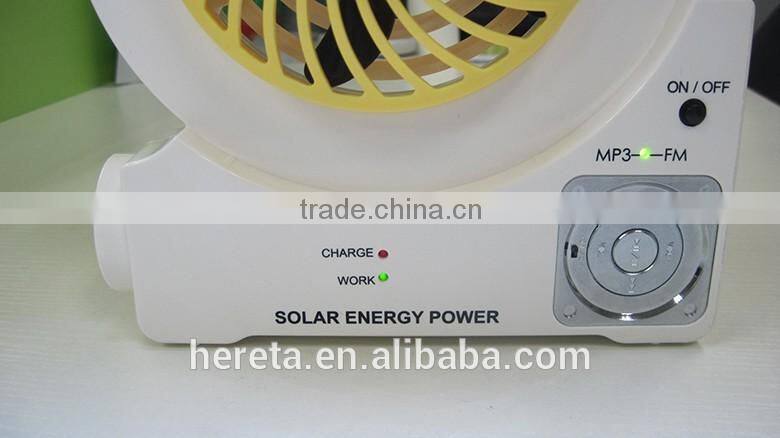 Shenzhen factory direct sale multifunction solar power bank with radio and fan