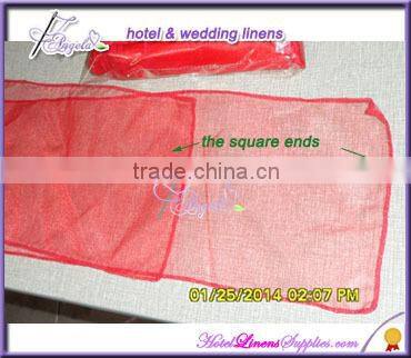 light blue wholesale organza table runners for wedding table decorations