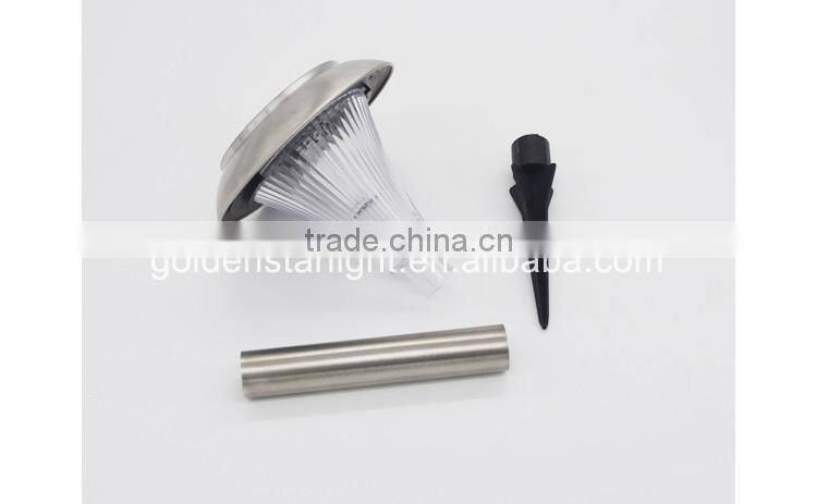 2016 Good Quality Stainless Steel + Plastic Colorful Solar Powered Stake Light