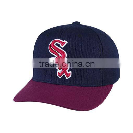 for unisex 100% cool deep blue color custom made wholesale flat brim hats