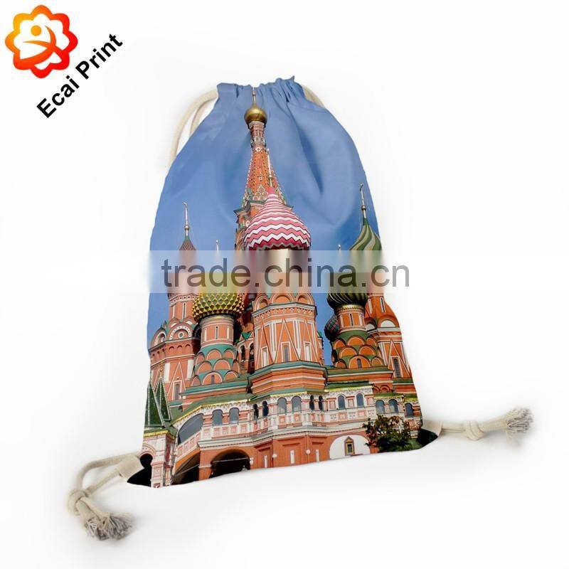 2016 hot sell custom digital printing drawstring backpack bag