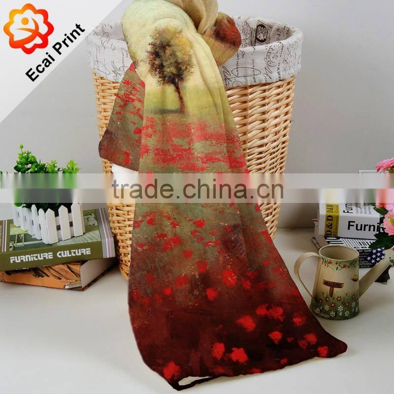 popular good looking heat transfer printed sublimated softtextile blanket scarf